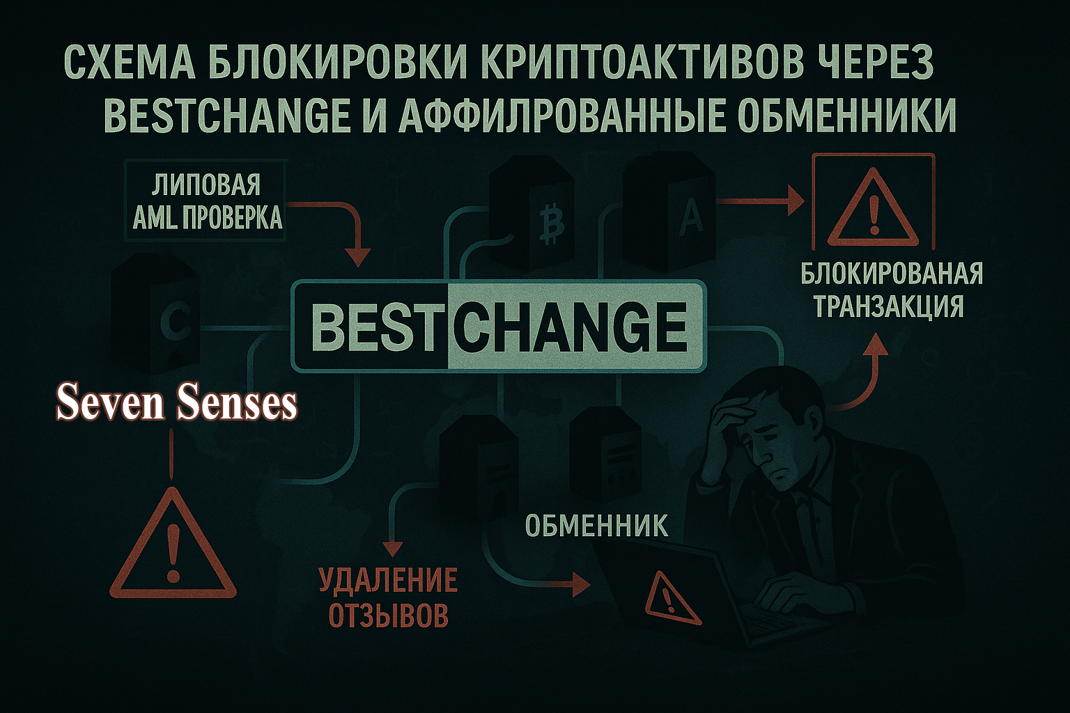 Схема блокировки криптоактивов через BestChange